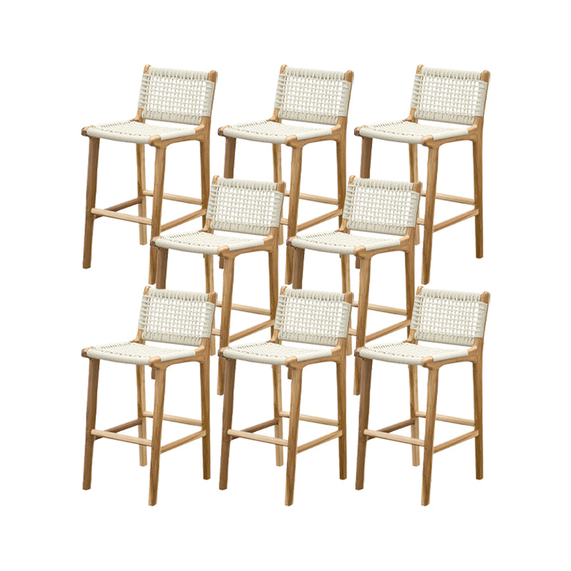 Solid Wood Counter Bar Stool Armless Counter Height Stools with Footrest