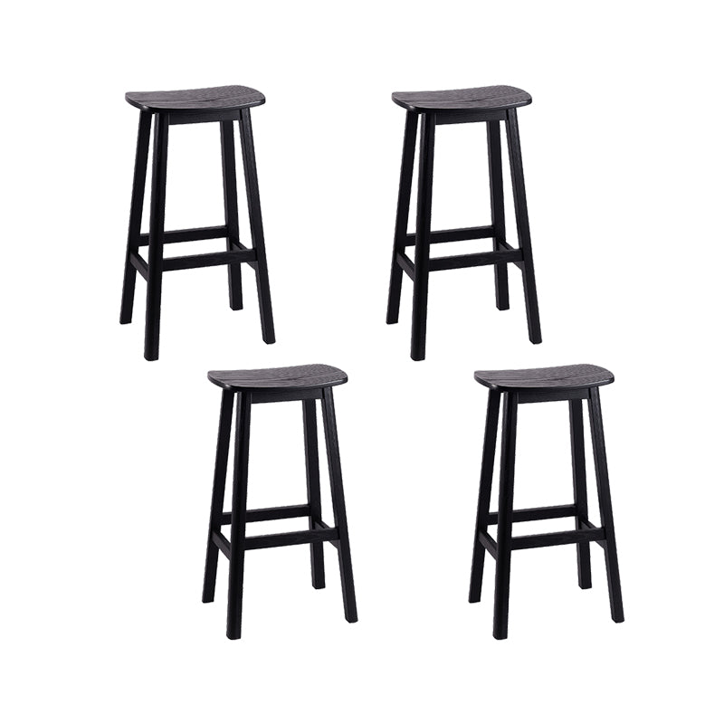 Industrial Style Bar-height Ash Solid Wood Backless Bar Stool