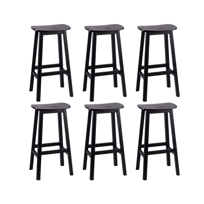 Industrial Style Bar-height Ash Solid Wood Backless Bar Stool