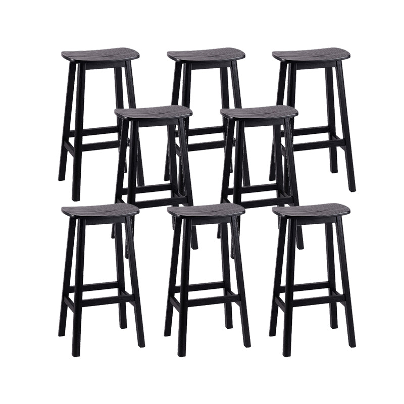 Industrial Style Bar-height Ash Solid Wood Backless Bar Stool
