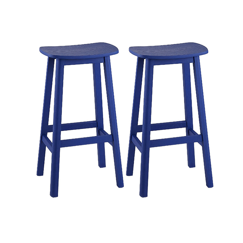 Industrial Style Bar-height Ash Solid Wood Backless Bar Stool