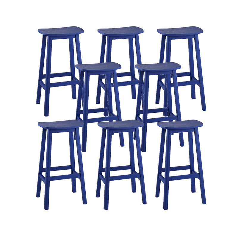 Industrial Style Bar-height Ash Solid Wood Backless Bar Stool