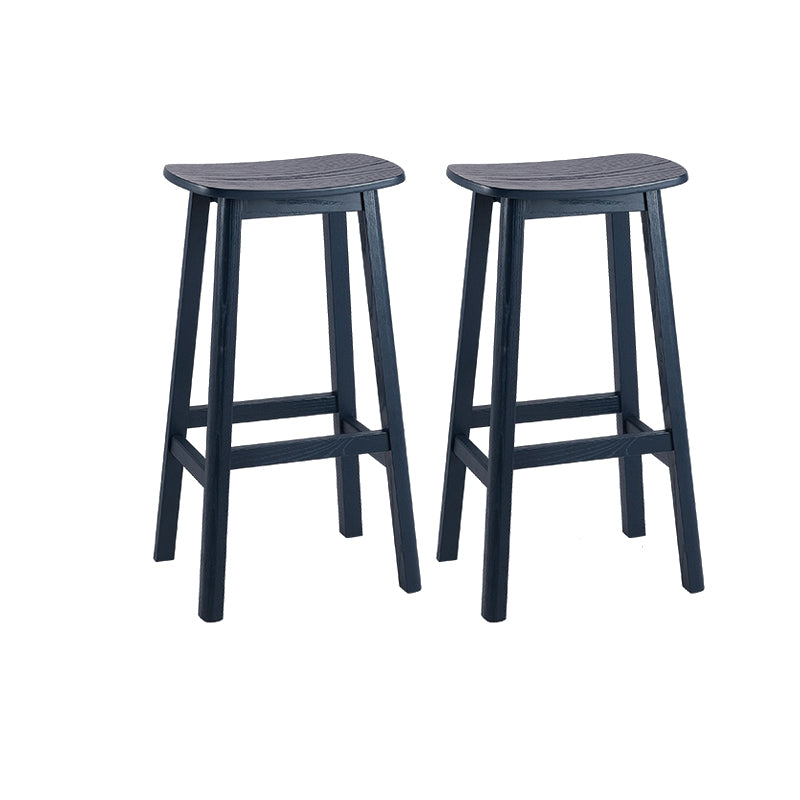 Industrial Style Bar-height Ash Solid Wood Backless Bar Stool