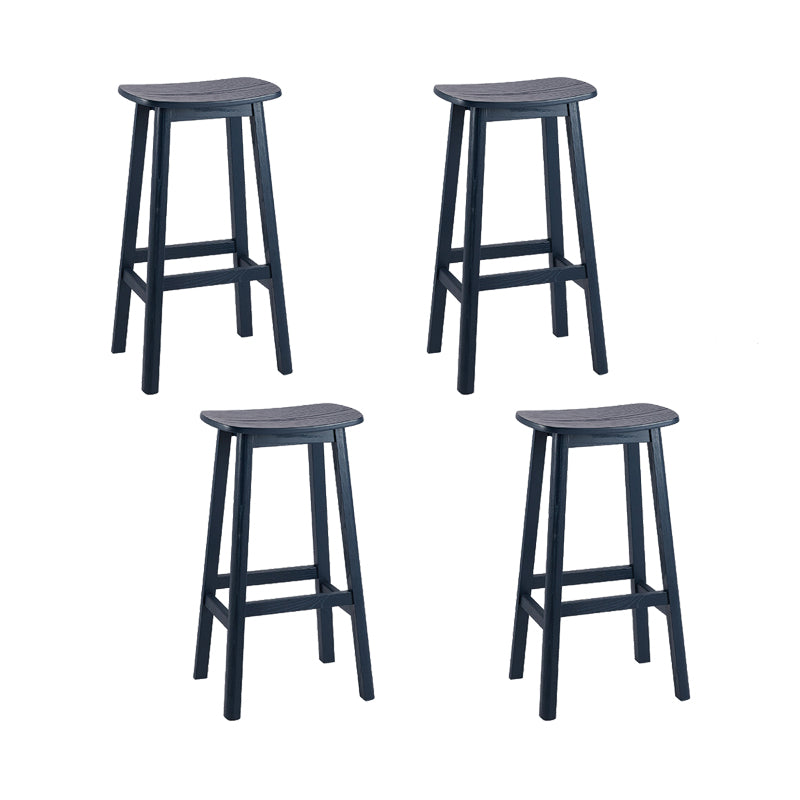 Industrial Style Bar-height Ash Solid Wood Backless Bar Stool