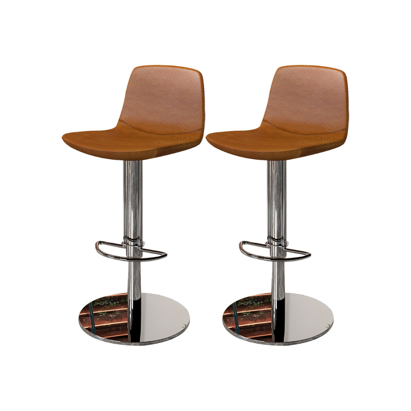 Low Back Adjustable Height Swivel Armless Bar Stool with Footrest