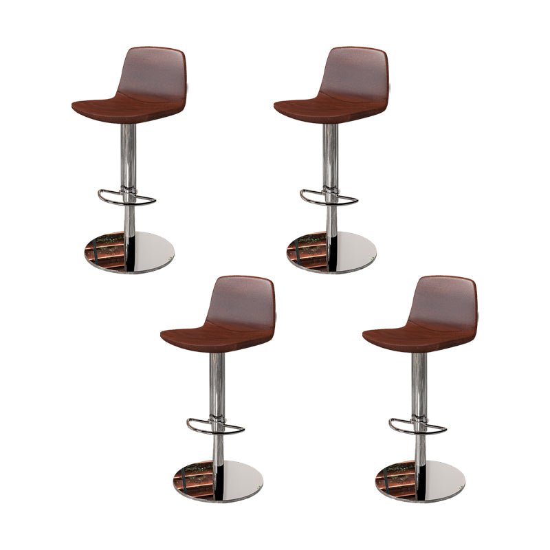 Low Back Adjustable Height Swivel Armless Bar Stool with Footrest