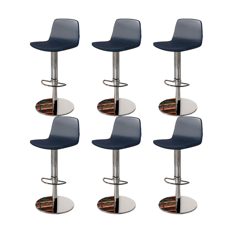 Contemporary Adjustable Height Swivel Armless Bar Stool with Footrest