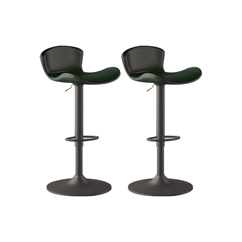 Faux Leather Adjustable Height Swivel Armless Bar Stool with Footrest