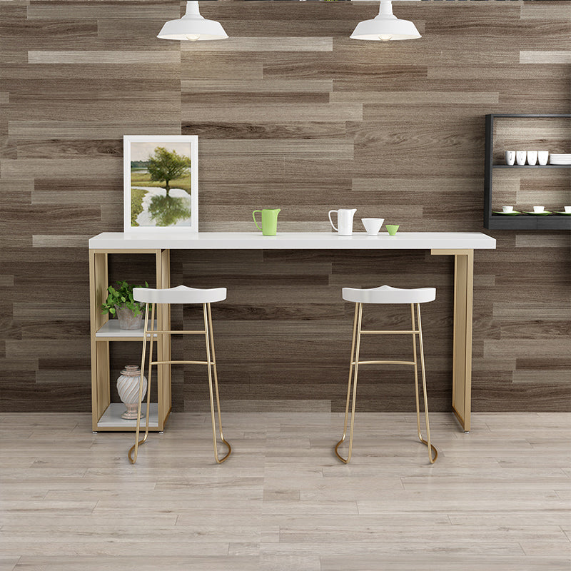 Indoor Glam Bar Dining Table Rectangle Bar Stool Table with Storage