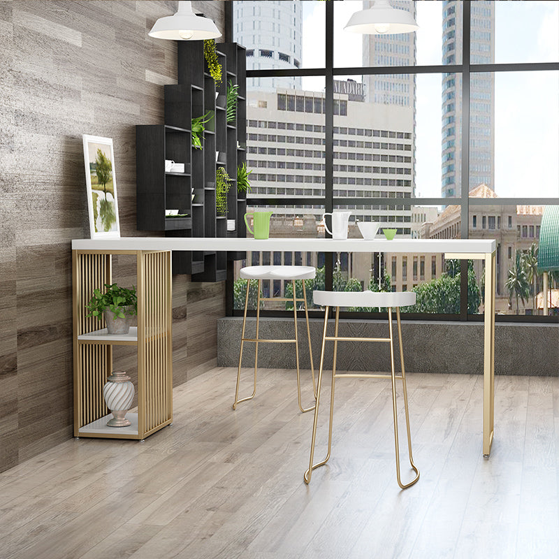 Indoor Glam Bar Dining Table Rectangle Bar Stool Table with Storage