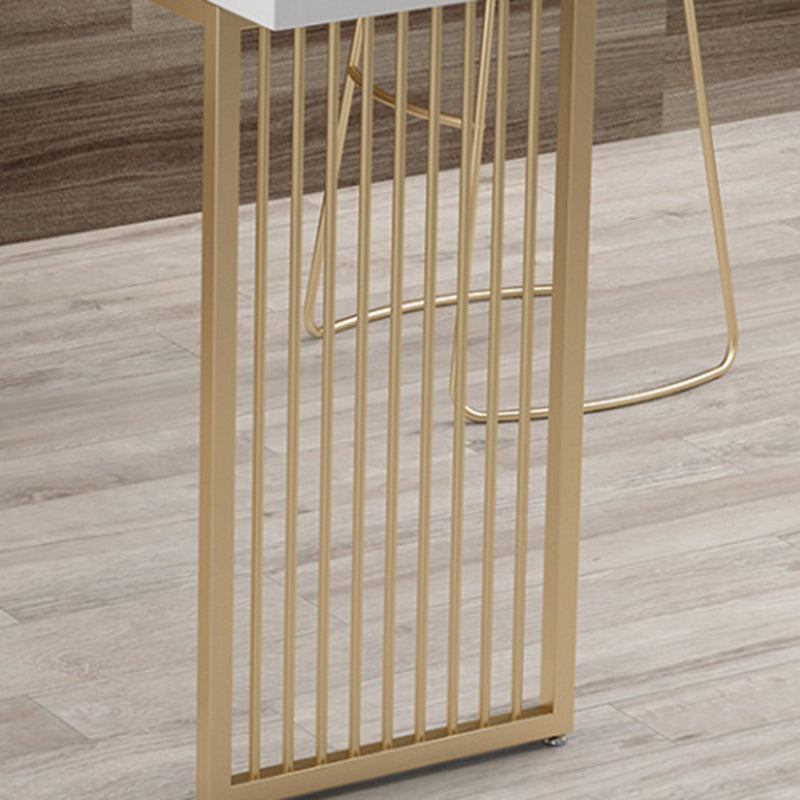 Indoor Glam Bar Dining Table Rectangle Bar Stool Table with Storage