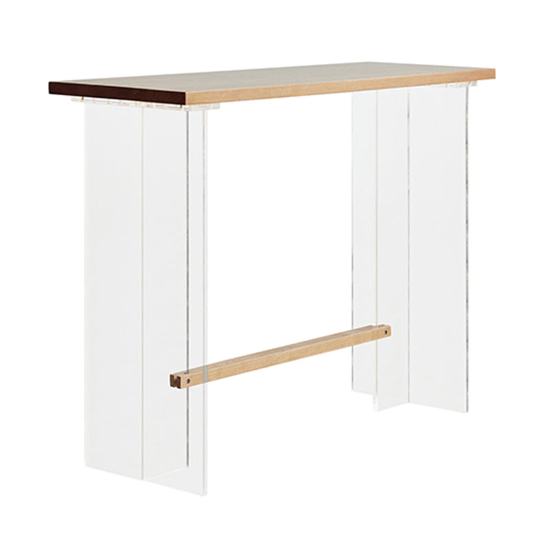 Wood and Acrylic Base Counter-height Pub Table Rectangle Pub Table
