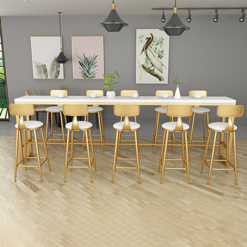 Glam Indoor Bar Dining Table Rectangle Bar Stool Table with Iron Base