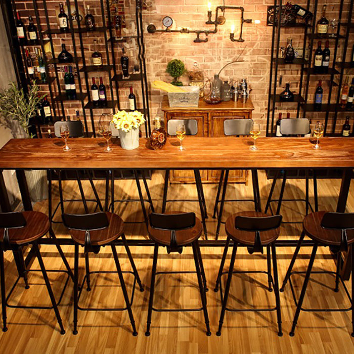 Solid Wood Counter-height Pub Table Industrial Counter Wine Table
