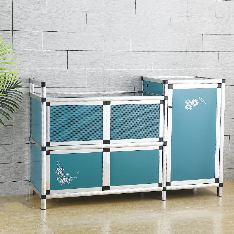 Contemporary Sideboard Cabinet Metal Sideboard Table with Doors for Dining Room