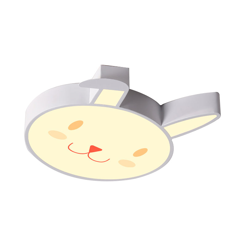 Rabbit Flush Mount Cartoon Style Acrylic Pink/Blue/White LED Flushmount Ceiling Fixture for Bedroom