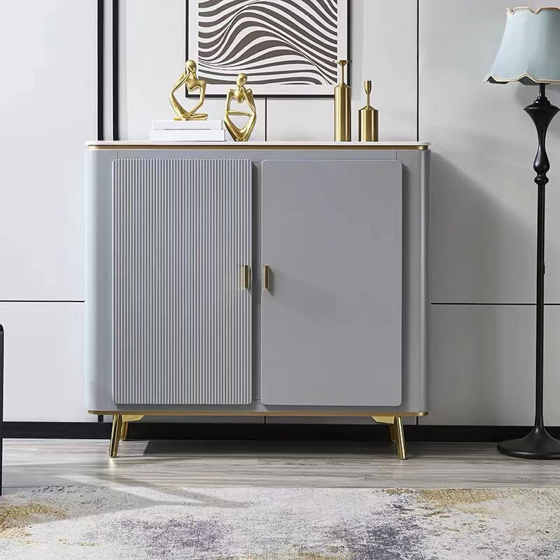 Glam Side Board Faux Marble Sideboard Table with Doors for Dining Room