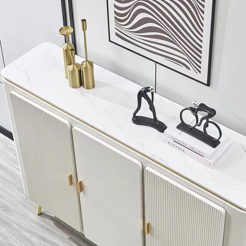Glam Side Board Faux Marble Sideboard Table with Doors for Dining Room