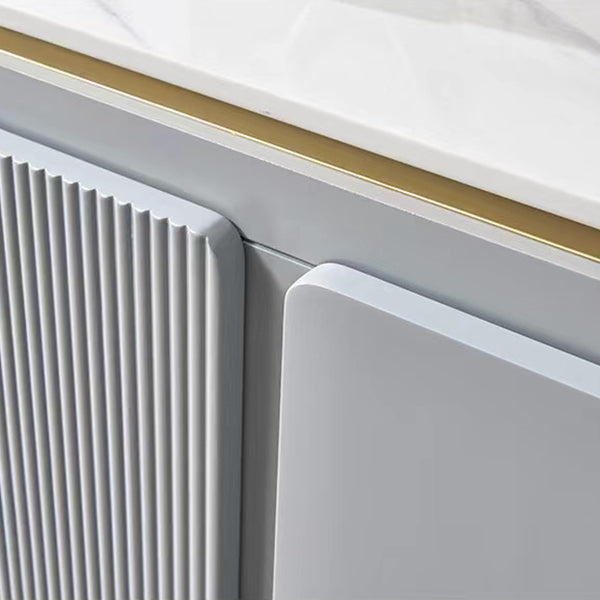 Glam Side Board Faux Marble Sideboard Table with Doors for Dining Room