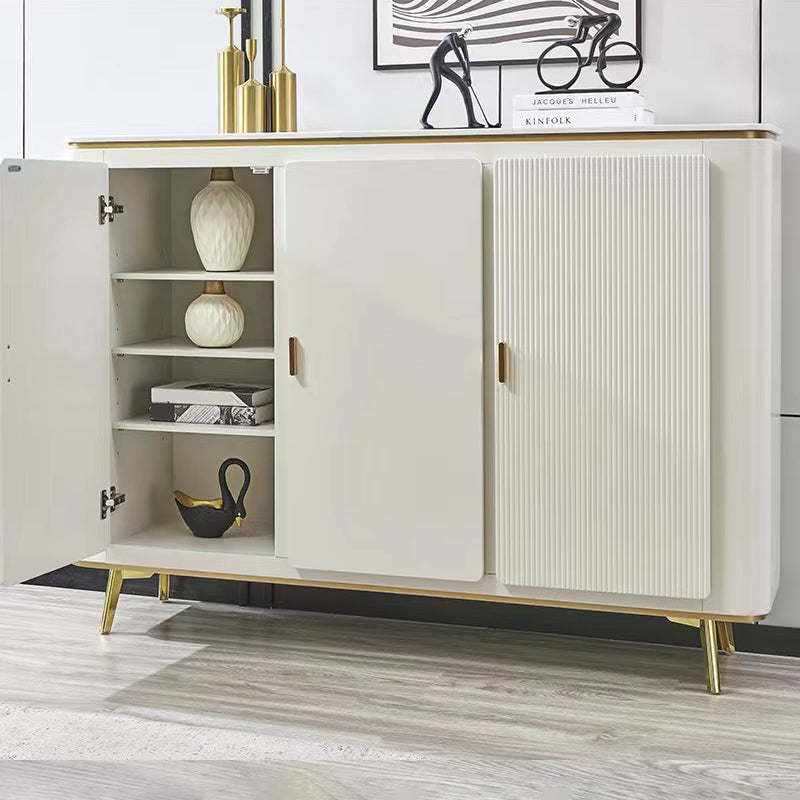 Glam Side Board Faux Marble Sideboard Table with Doors for Dining Room