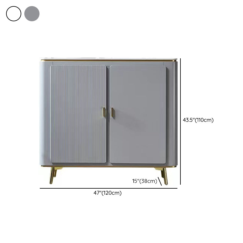 Glam Side Board Faux Marble Sideboard Table with Doors for Dining Room