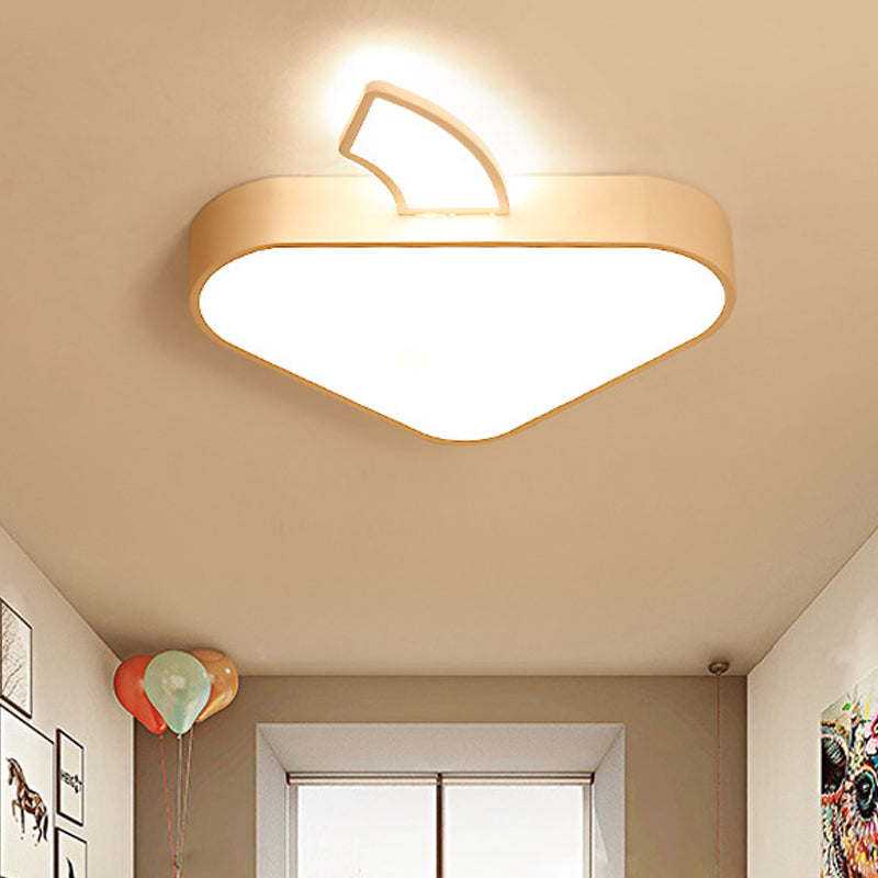 Modernist LED Flush Mount Lamp White Mushroom Ceiling Mounted Fixture with Acrylic Shade for Bedroom in Warm/White Light
