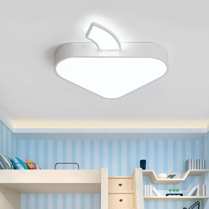 Modernist LED Flush Mount Lamp White Mushroom Ceiling Mounted Fixture with Acrylic Shade for Bedroom in Warm/White Light