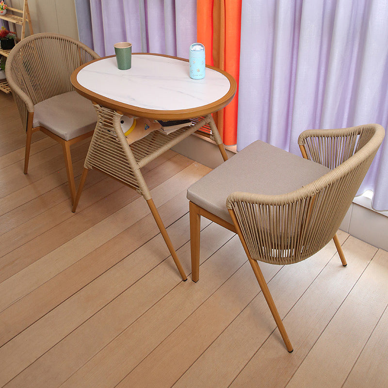 Boho Style Bistro Set 1/3 Pieces Stone Top Bistro Set for Home