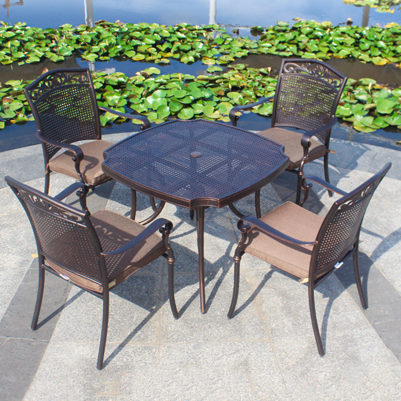 Modern Waterproof Geometric Courtyard Table Aluminum Frame Outdoor Table