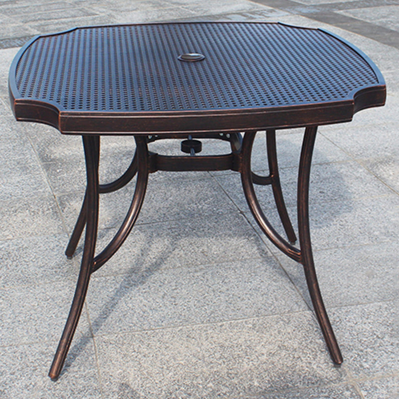 Modern Waterproof Geometric Courtyard Table Aluminum Frame Outdoor Table