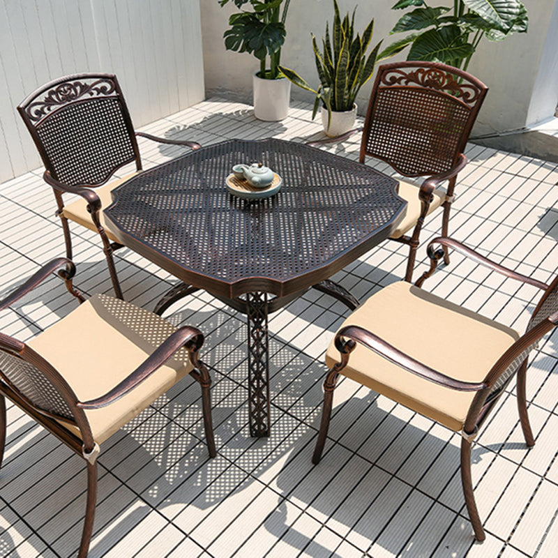 Modern Waterproof Geometric Courtyard Table Aluminum Frame Outdoor Table