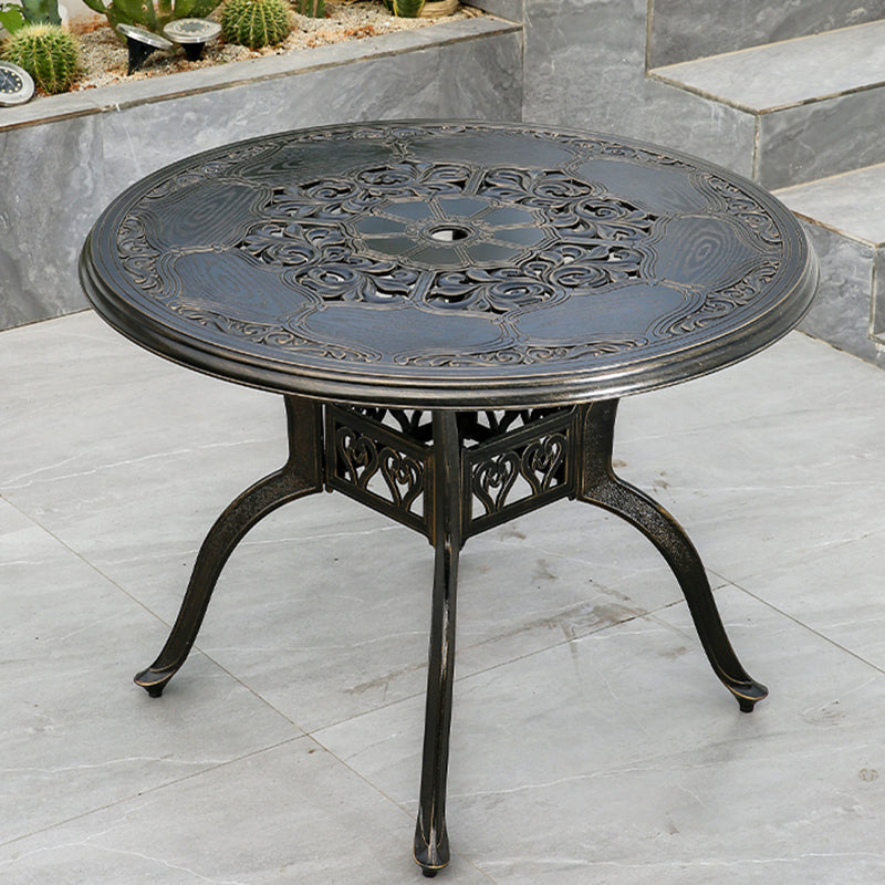 Modern Waterproof Geometric Courtyard Table Aluminum Frame Outdoor Table