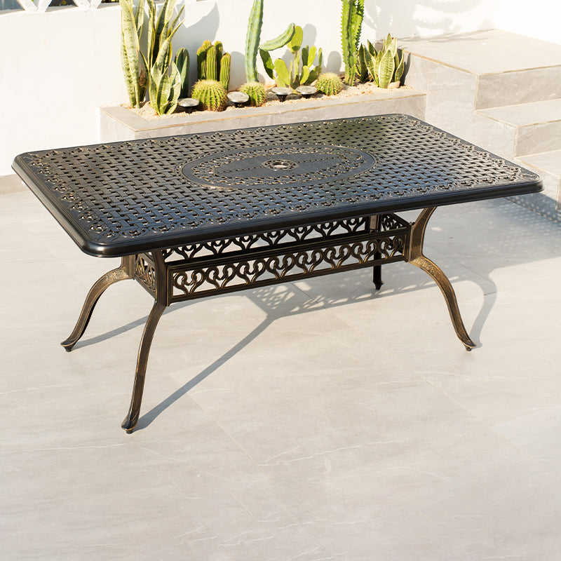 Modern Waterproof Geometric Courtyard Table Aluminum Frame Outdoor Table