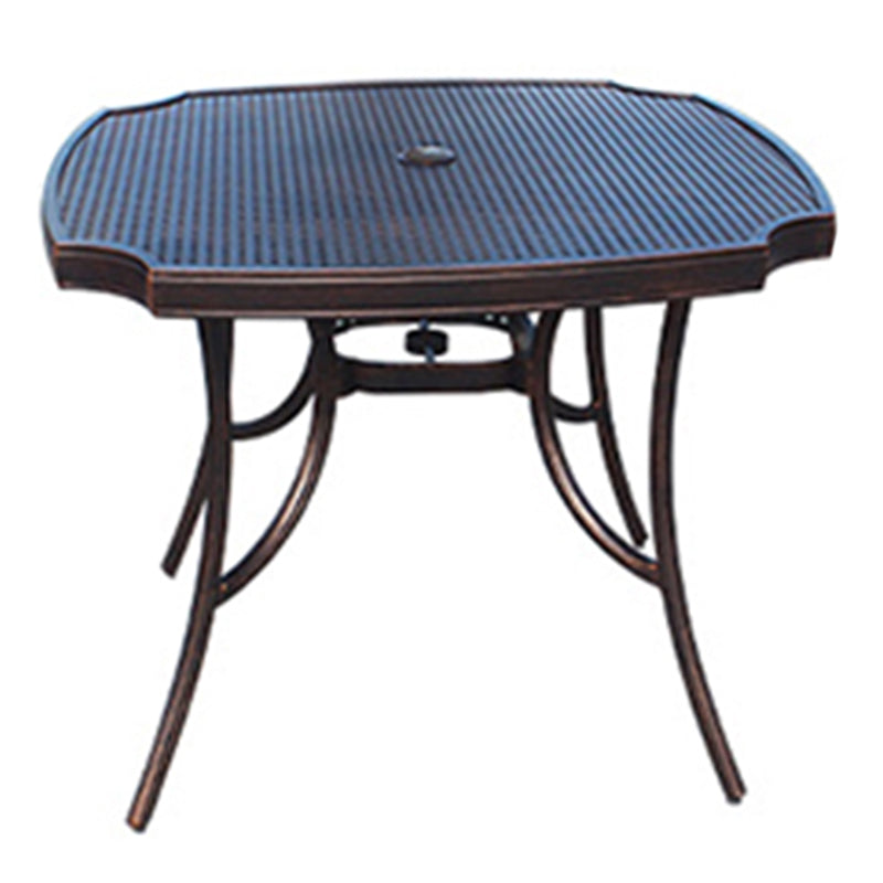 Modern Waterproof Geometric Courtyard Table Aluminum Frame Outdoor Table