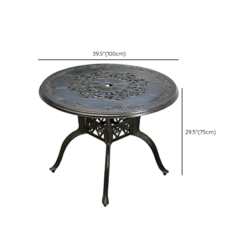 Modern Waterproof Geometric Courtyard Table Aluminum Frame Outdoor Table