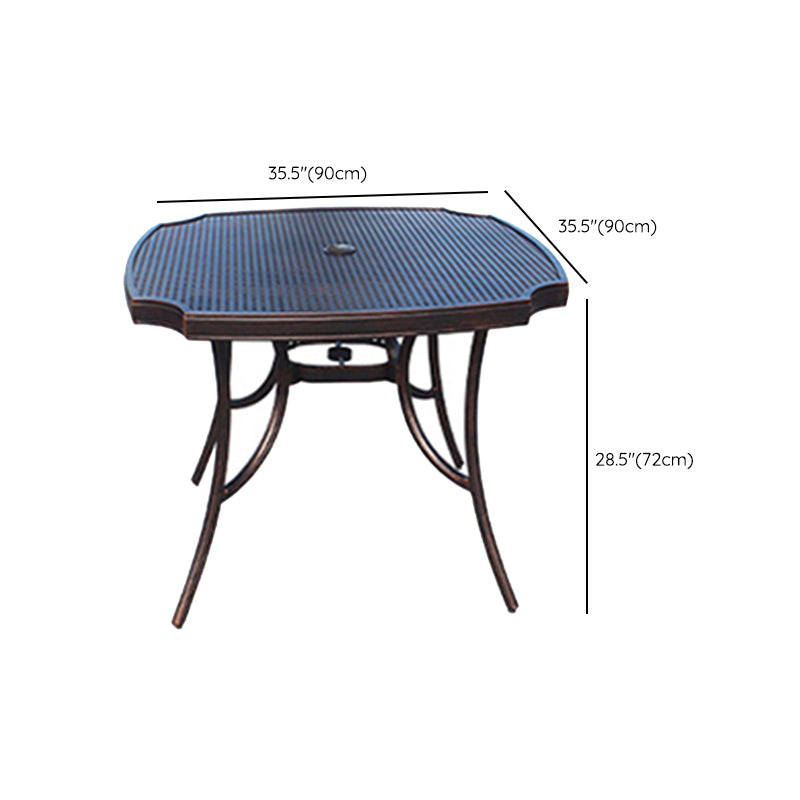 Modern Waterproof Geometric Courtyard Table Aluminum Frame Outdoor Table