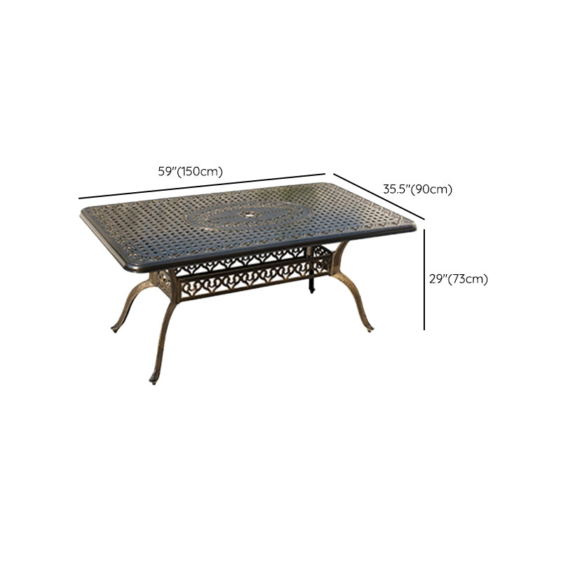 Modern Waterproof Geometric Courtyard Table Aluminum Frame Outdoor Table
