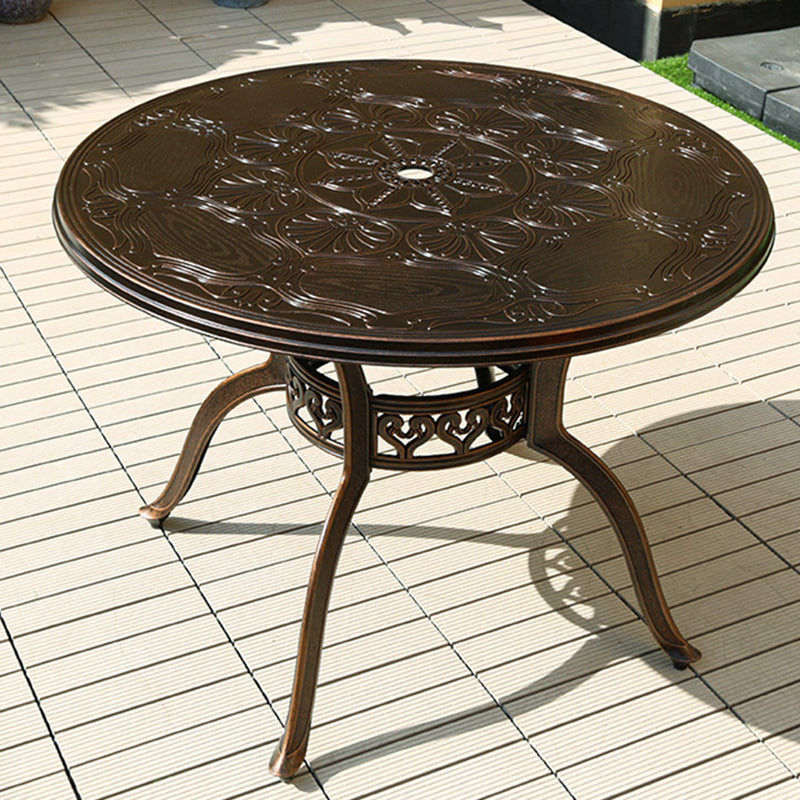 Industrial Aluminum Dining Table Water Resistant Patio Table