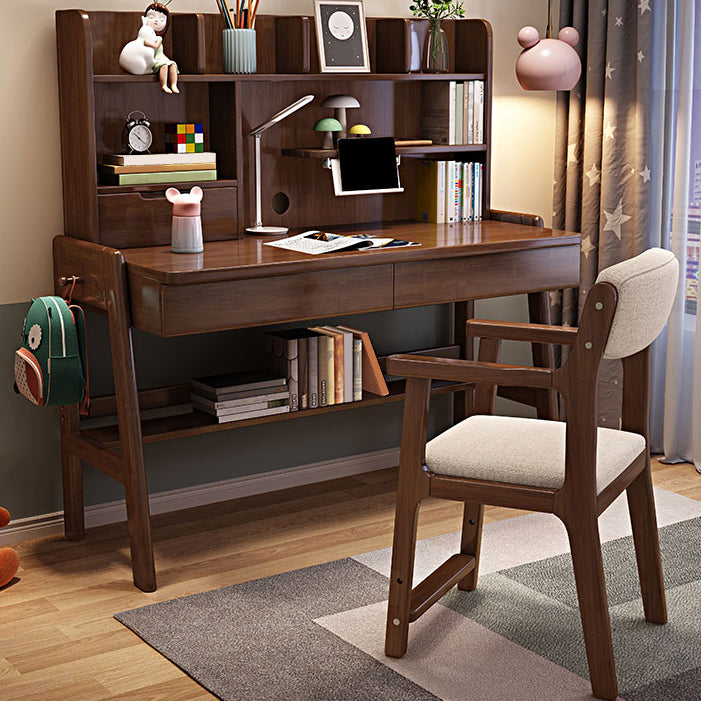 Writing Desk with Storage Drawer Solid Wood Multifunctional Lifting Home Study Desk