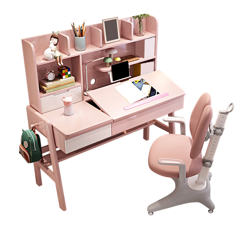 Writing Desk with Storage Drawer Solid Wood Multifunctional Lifting Home Study Desk