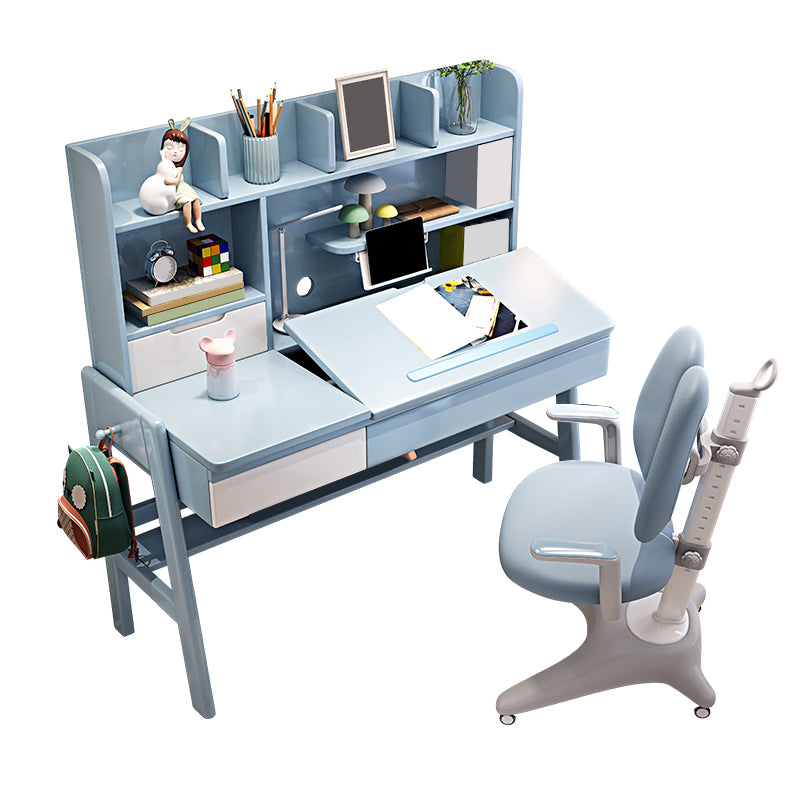 Writing Desk with Storage Drawer Solid Wood Multifunctional Lifting Home Study Desk