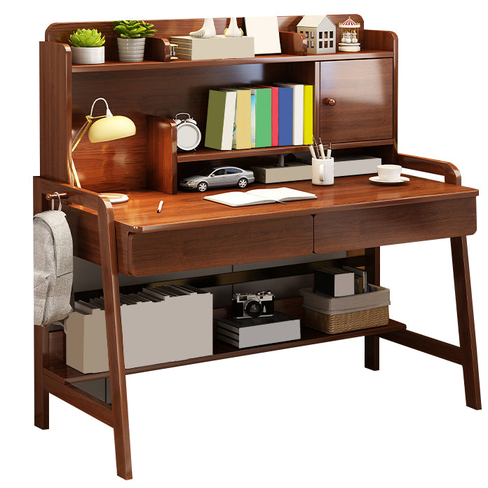 Study Desk with Storage Drawer Wooden Multifunctional Lifting Home with Storage Shelves