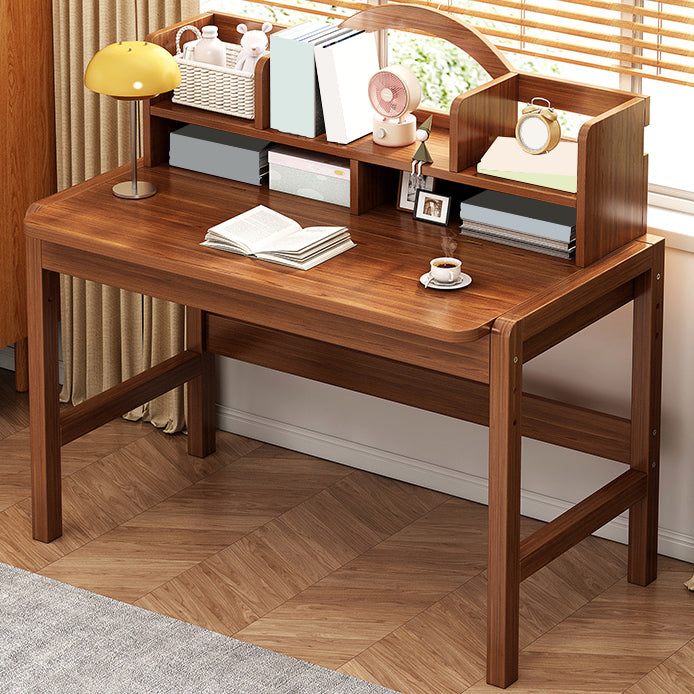 Study Desk with Storage Drawer Wooden Multifunctional Lifting Home with Storage Shelves