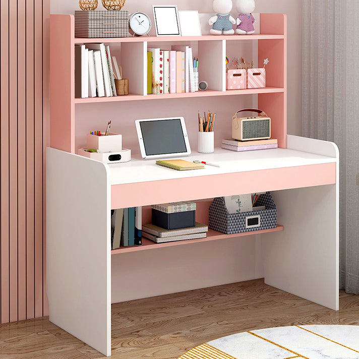 Writing Desk with Storage Shelves Wood Home with Storage Drawer Study Desk