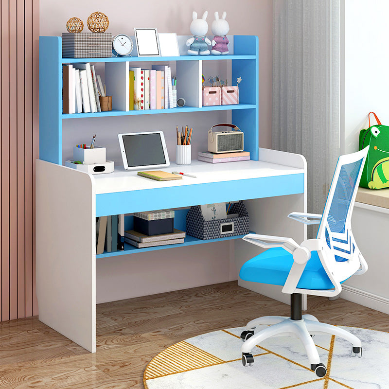 Writing Desk with Storage Shelves Wood Home with Storage Drawer Study Desk