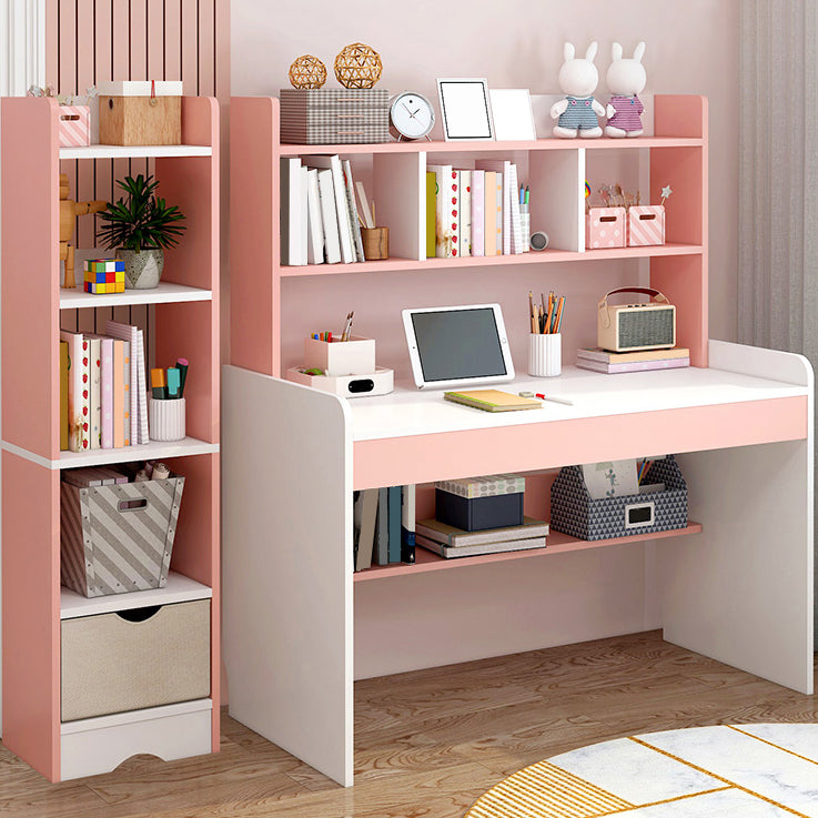 Writing Desk with Storage Shelves Wood Home with Storage Drawer Study Desk