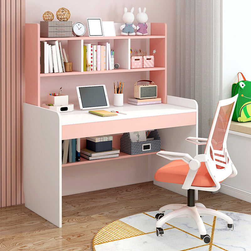 Writing Desk with Storage Shelves Wood Home with Storage Drawer Study Desk