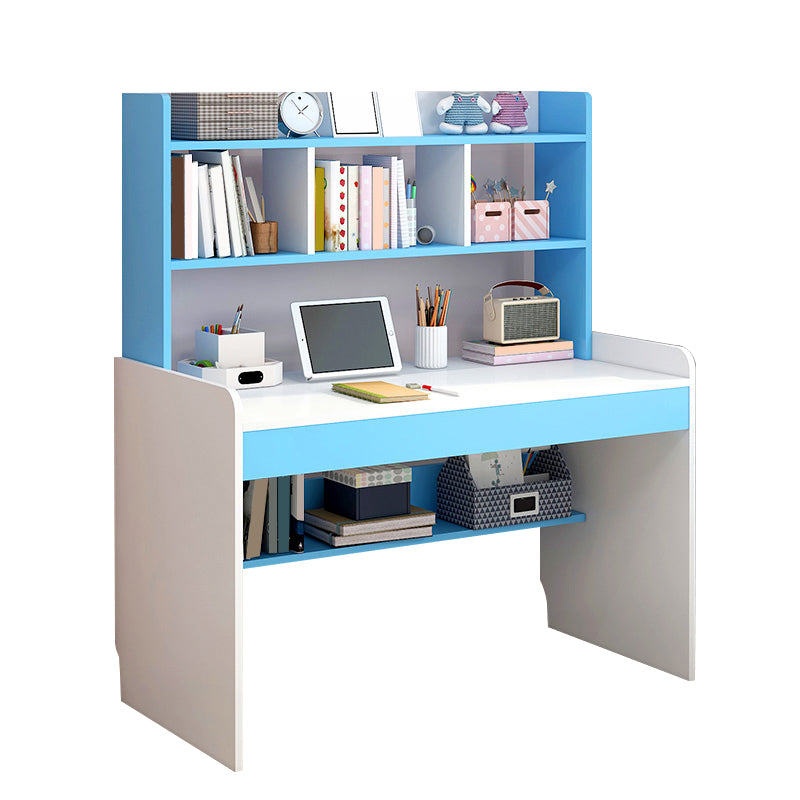 Writing Desk with Storage Shelves Wood Home with Storage Drawer Study Desk