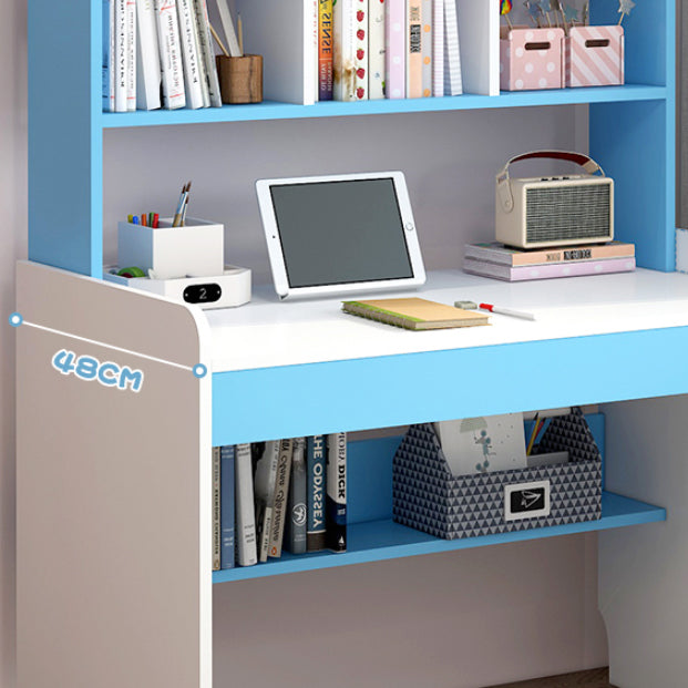 Writing Desk with Storage Shelves Wood Home with Storage Drawer Study Desk