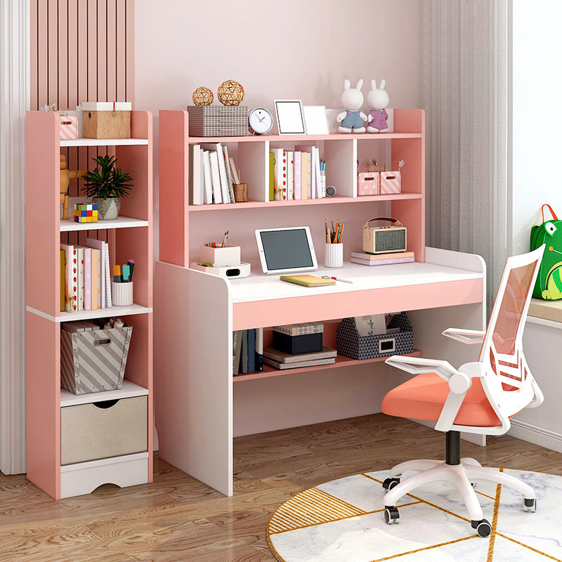 Writing Desk with Storage Shelves Wood Home with Storage Drawer Study Desk
